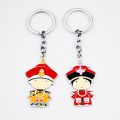 cute cartoon couple custom ancient emperor hard enamel key chain